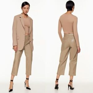 Babaton mid rise vegan leather Command pants